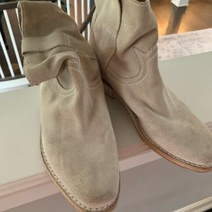 Suede, light beige Sam Edelman short boots